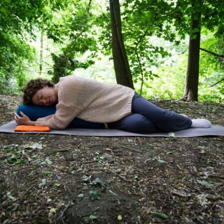 Restorative yoga in nature